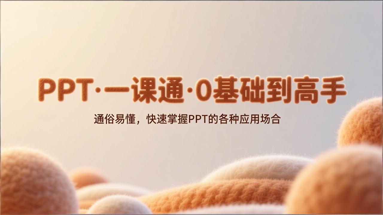 PPT·一课通·0基础到高手：通俗易懂 快速掌握PPT的各种应用场合-1