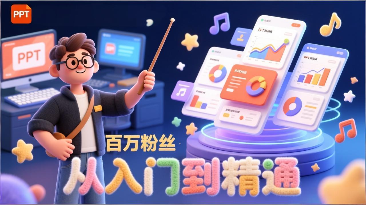 PPT高级进阶特训营：百万粉丝博主教你进阶你的PPT技能(98节课程+PPT素材包)-1